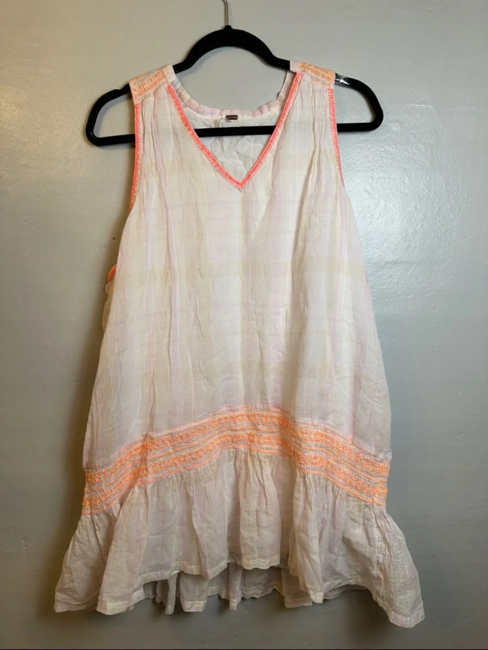 Free People Run With Me Pastel Plaid Mini Dress